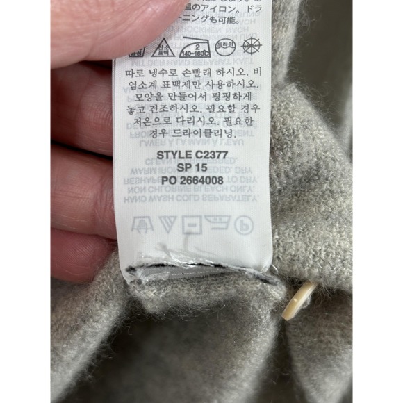 J.Crew Collection Cardigan Sweater Womens XS Gray Italian Cashmere V Neck C2377 - Picture 7 of 9